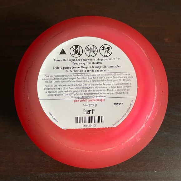 Pier 1 Pink Orchid 3 Wick Candle - Picture 4 of 5